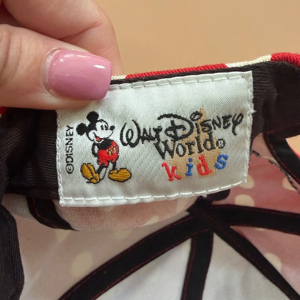 Walt Disney World Kids Minnie Mouse Polka Dot Snapback Hat with Ears and Bow
